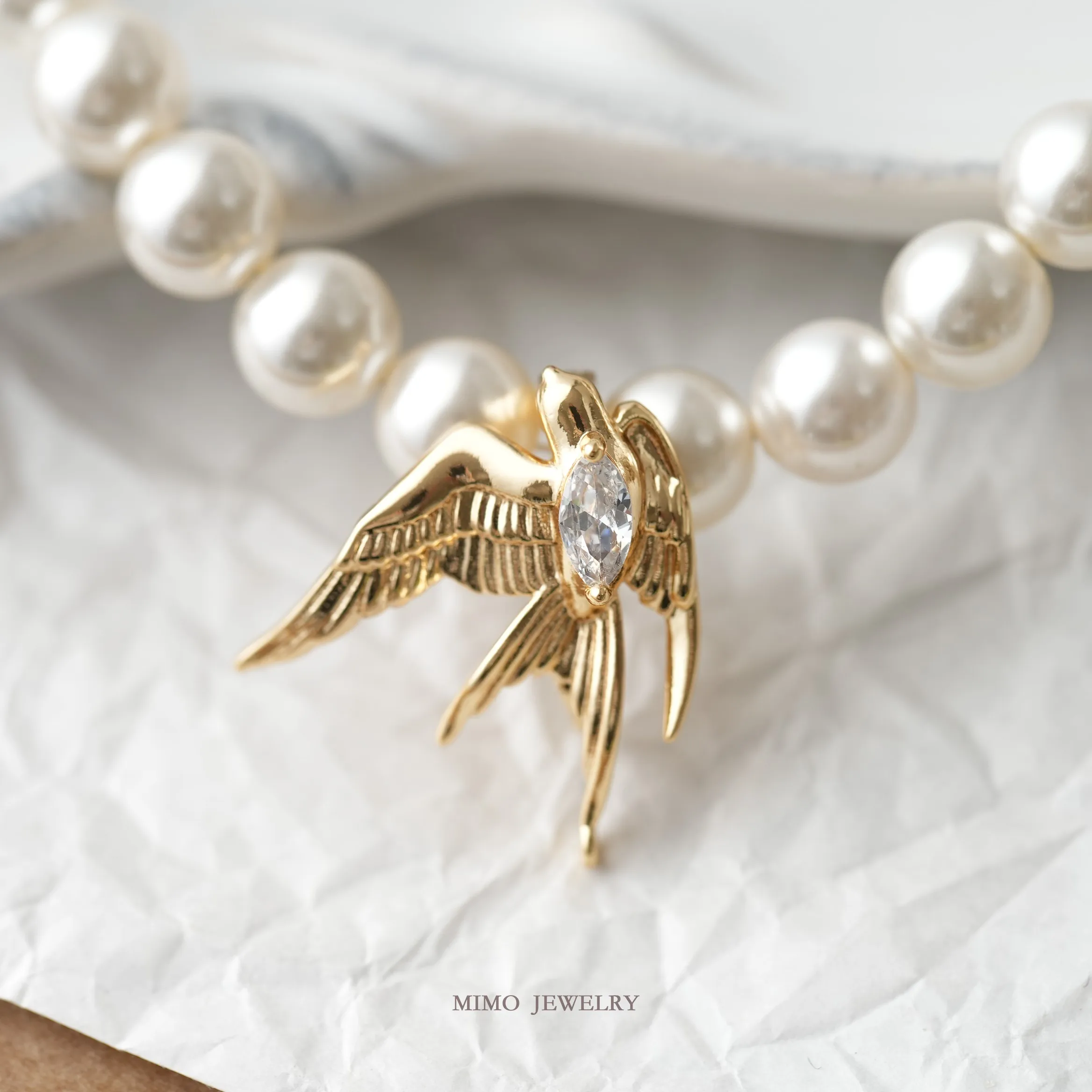 Exquisite Three-dimensional Swallow Universal Buckle Charms Pendant Supplies DIY Hand Brass Gold Plated Accessories 23.5*25mm - view 3
