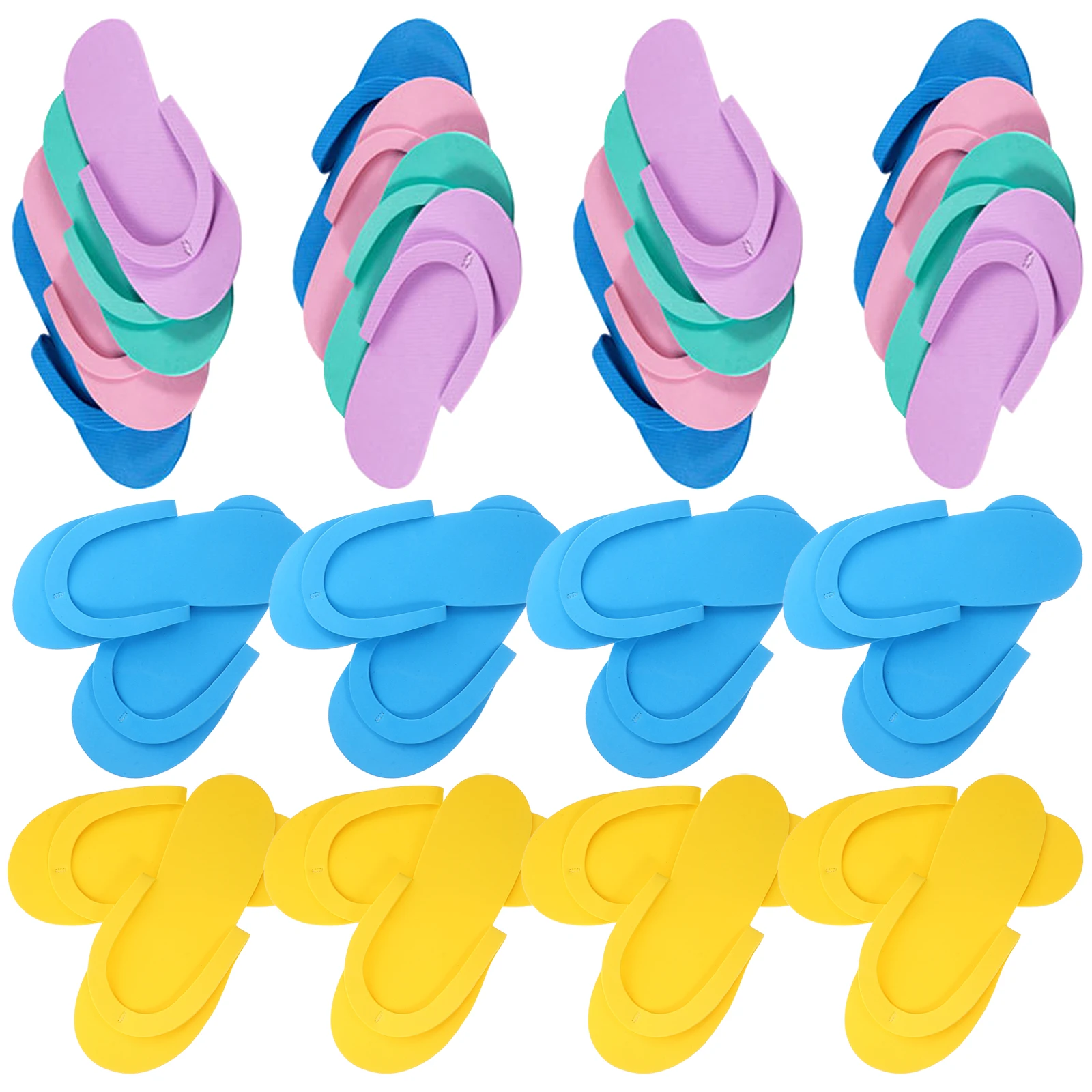 

24 Pairs Disposable Flip-Flops Pedicure Slippers Eva Breathable for Hotel Spa Beach Guest Footwear Pedicure Slippers