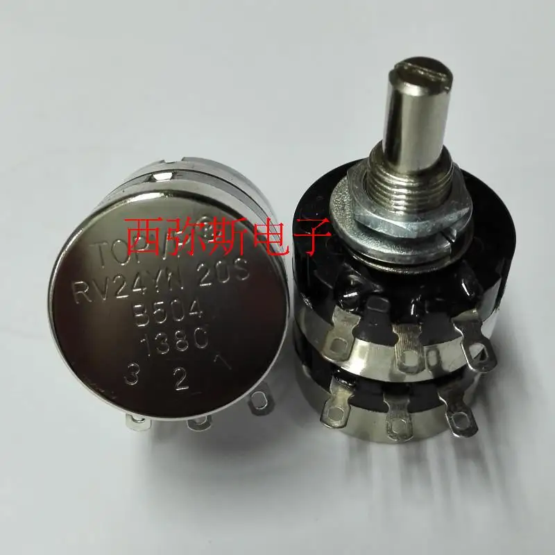 1PCS   Dual volume potentiometer 500K TOPVR RV24YG20SB504 500K dual potentiometer double-layer   INSTOCK