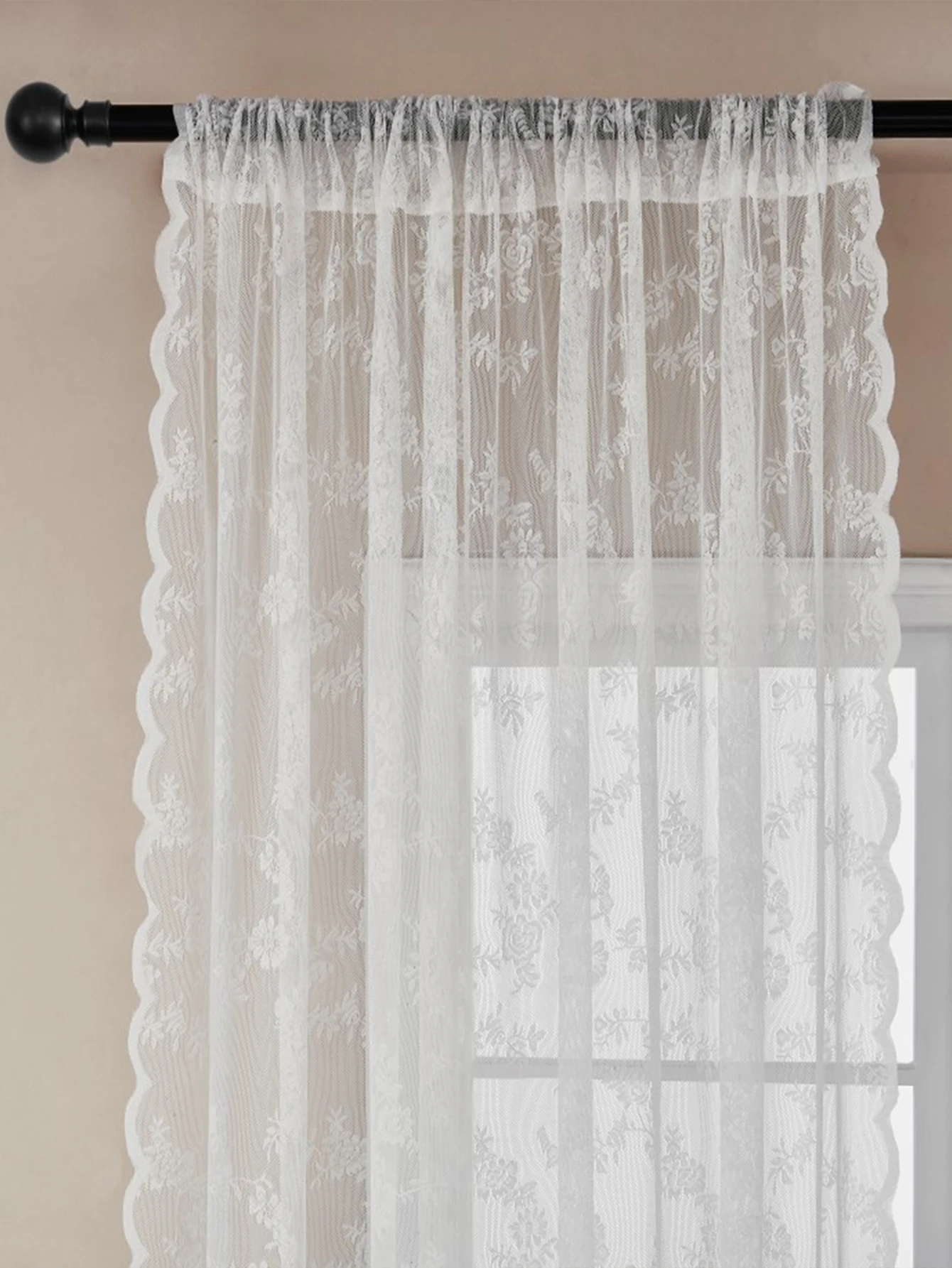 1PC Ramadan Wit Kant Kleine Bloemen Gordijnen, Pure Effen Decoratieve Gordijnen Kleine Deur Gordijn Staaf Zak, Feestelijk Gordijn