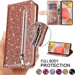 Wallet Fashion Glitter Leather Case For Samsung Galaxy A05s A06 A13 A14 A15 A16 A24 A25 A26 A34 A35 A36 A52 A53 A54 A55 A56 A71
