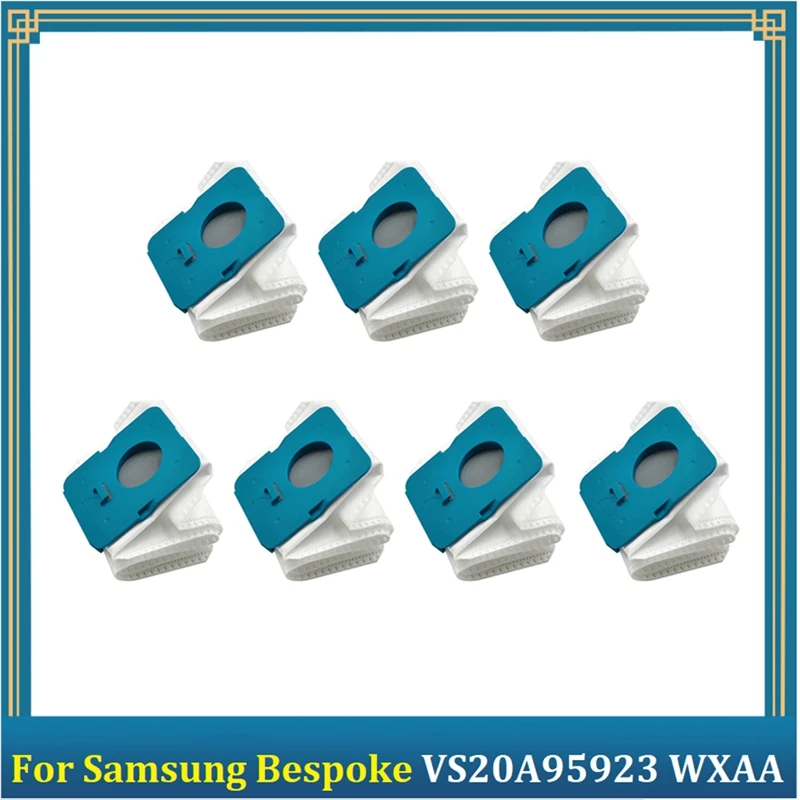 Bolsa de polvo para estación de limpieza, piezas de aspiradora, bolsas de polvo, accesorios para Samsung a medida VS20A95923 WXAA, 7 unidades