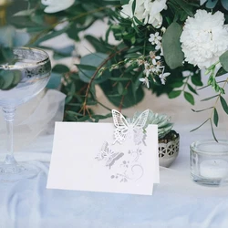 50 Pcs Laser Skeleton Seat Name Card Butterfly Love Rose Shape Table Card Wedding Party Decoration Table Card Name Sign In