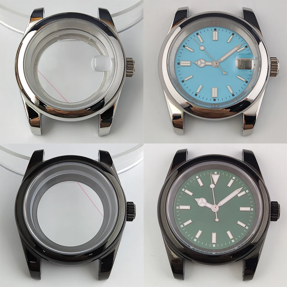 39mm NH35 Watch Stainless Steel Case Sapphire Glass Customized Logo Dial Hands  NH35 Movement Replacement Watch Accessories