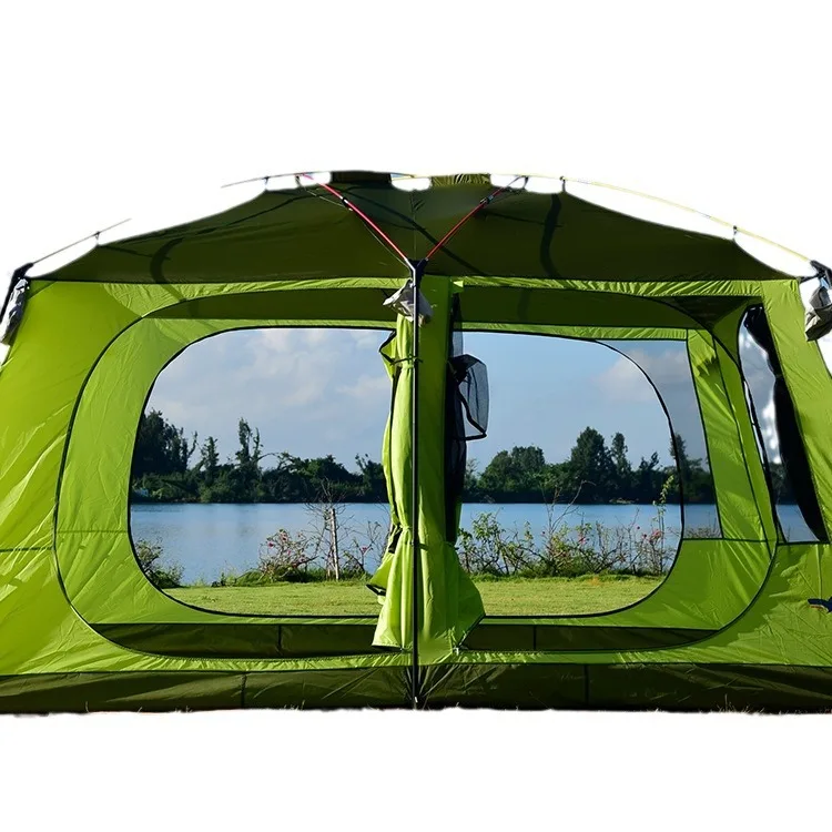 Outdoor Supplies Tent 10 People Double Layer Rainproof Pavilion Camping Equipment Supplies Tent Free Sun Protection Portable