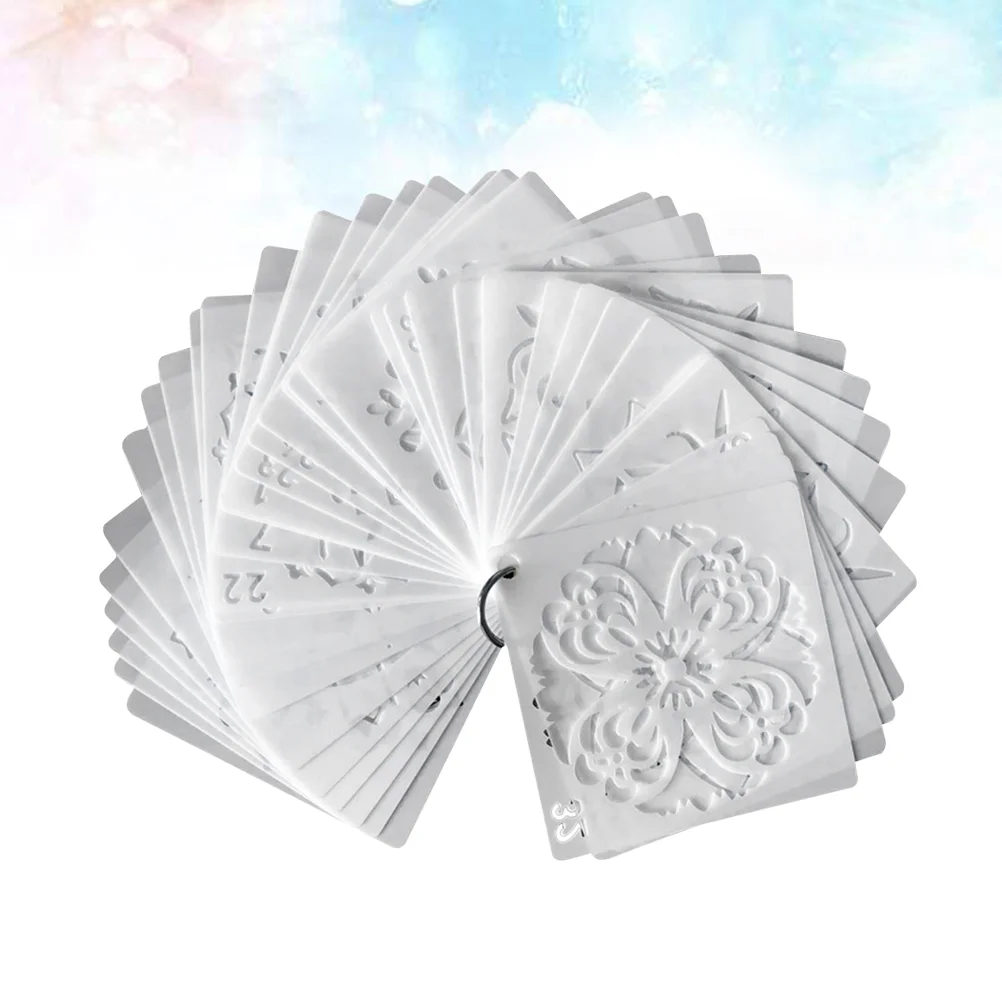 36 Pcs Journal Stencil Hollow Out Stencils Fashion Drawing Flower DIY Templates Ceramic Tile