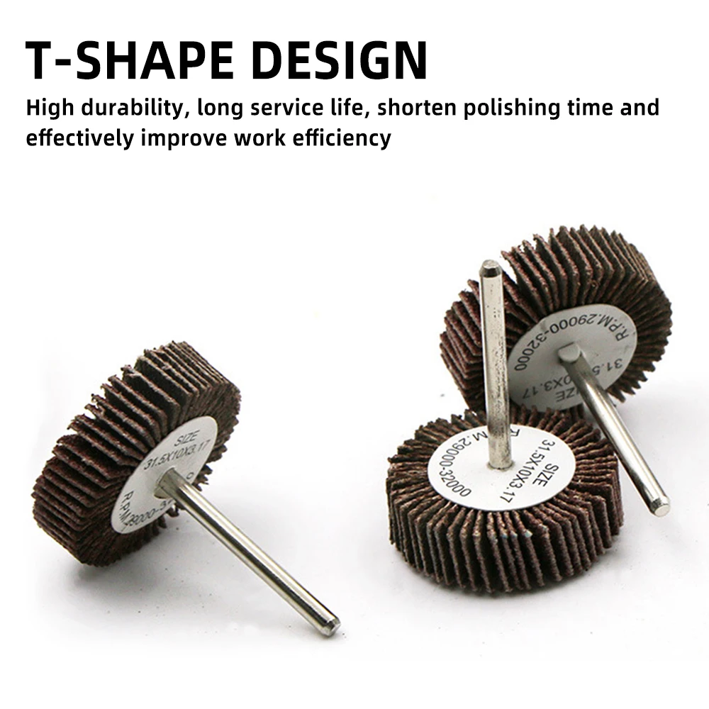 Impeller Grinding Heads T-type Grinding Head for Metal Carpentry Sanding and Polishing Rotary Mini Drill Bit Polishing Tool