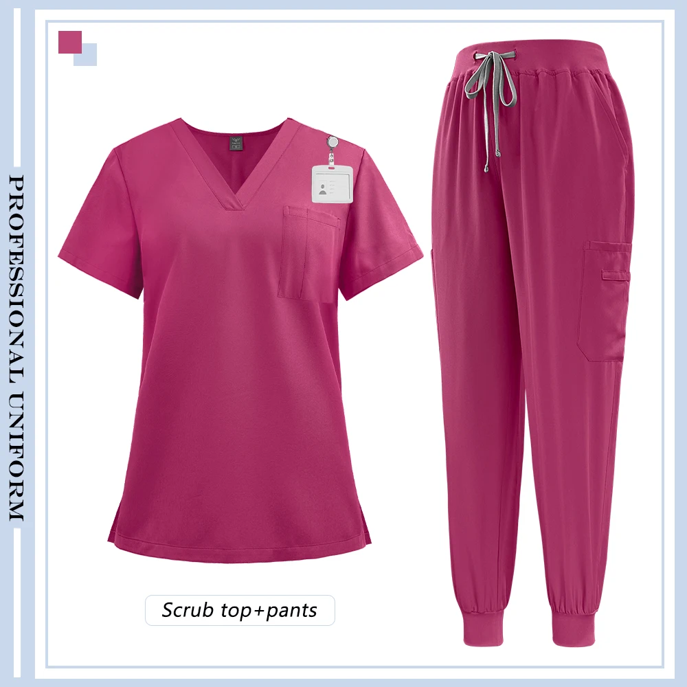 Picture 7: Wholesale Medical Supplies Operating Room Uniforms Hospital Medical Working Scrubs Set Dental Surgery Suit Doctor Nurse Workwear