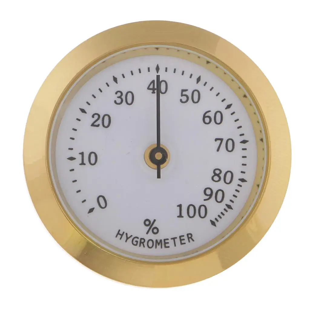 Cigar Hygrometer Mechanical Humidor Gauge Mini Metal Monitor for Cigars Accessories Safe Storage