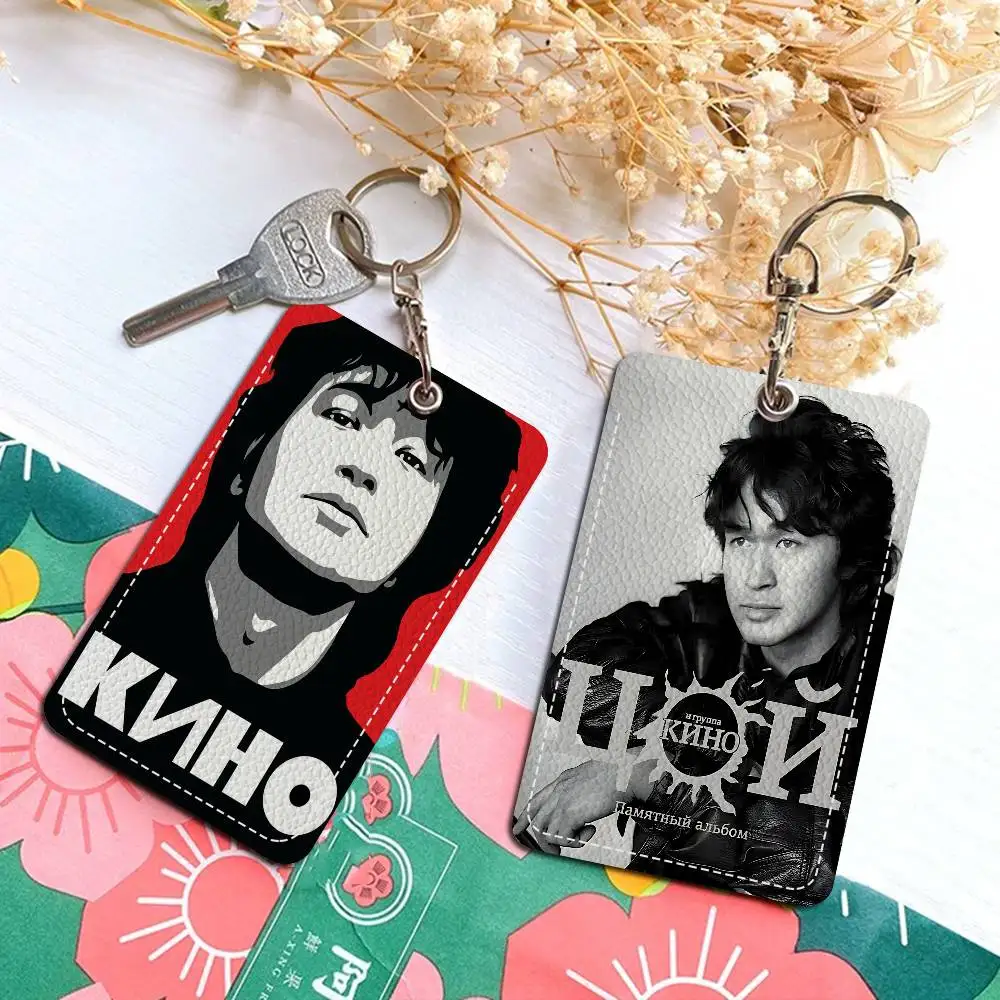 V-Viktor T-Tsoi Style PU Access Card Holder with Keychain - Executive Protection for Bank card,Subway, Bus Card case