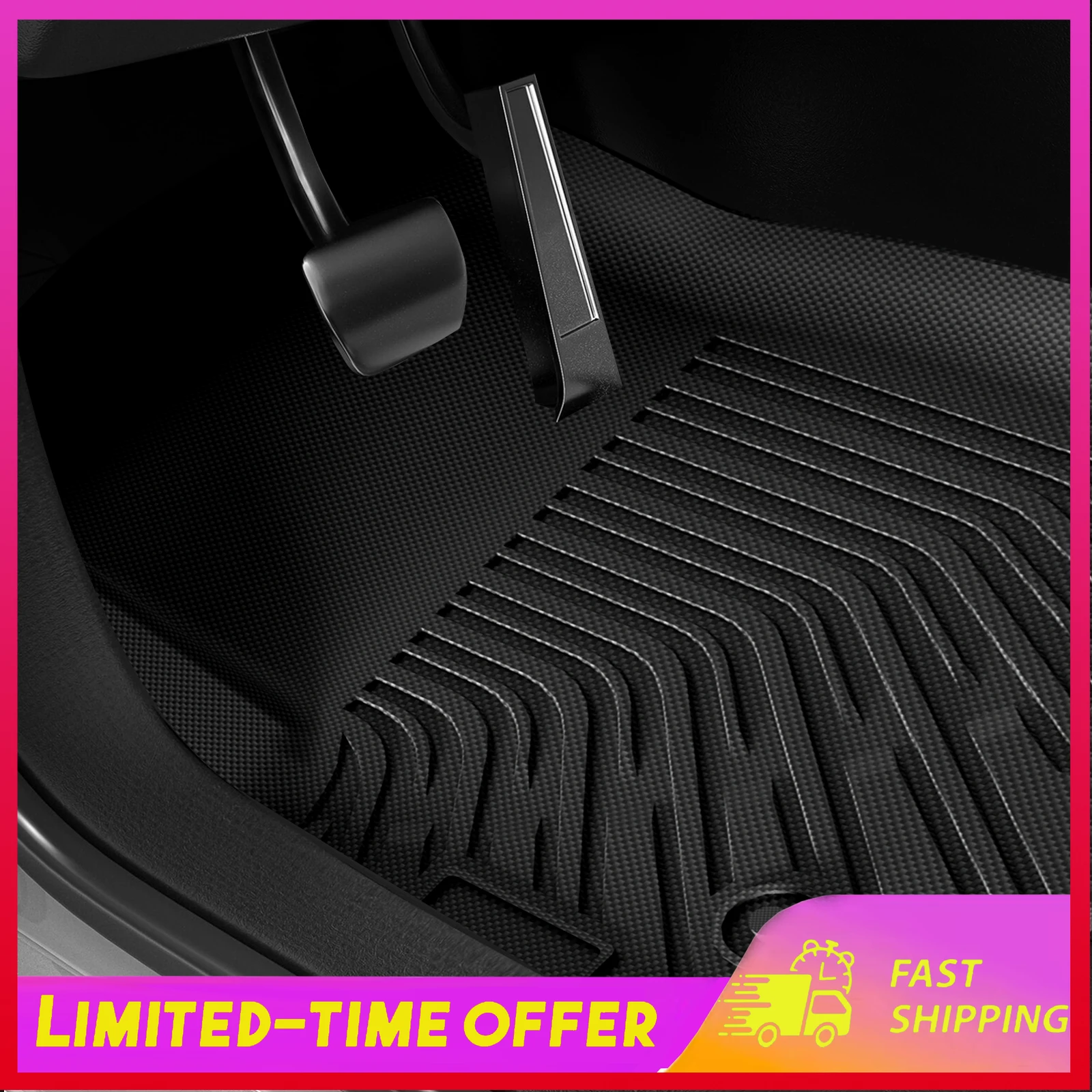 

3Pcs Set Car Floor Mats Compatible for Sierra S-ilverado 1500 2019-2024 All-Weather Automotive Floor Mats Waterproof Heavy