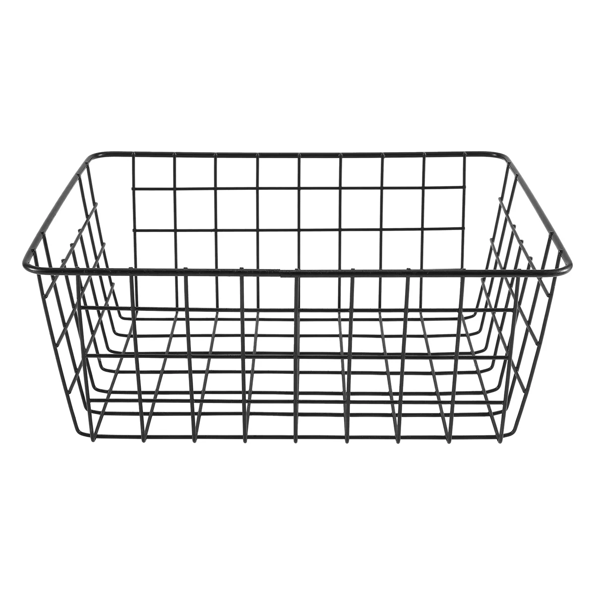 Hollow Iron Wired Basket, Storage Baskets Metal Basket Without Interlining Bathroom Kitchen Organizer Black