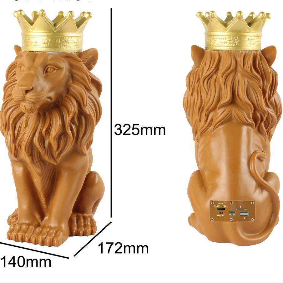 FM Radio Creative Animal Speaker Lion KING Speaker Cartoon Subwoofer Fashion Exquisite Gift Home Art Lion speaker M57 m245