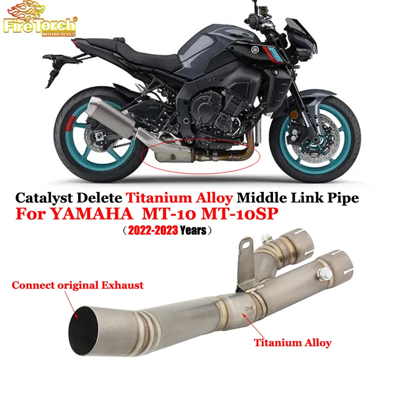 For Yamaha MT10 MT-10 MT-10SP MT 10 2022 - 2023 Motorcycle Exhaust Escape Titanium Alloy Mid Link Pipe Connect original Muffler