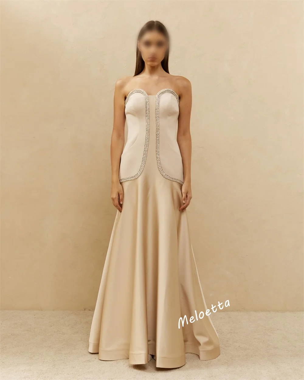 فستان سهرة نسائي أنيق بدون حمالات بمزاج مخصص، فساتين طويلة على شكل بوق، مناسبة مخصصة، أنيقة للحفلات اللامعة