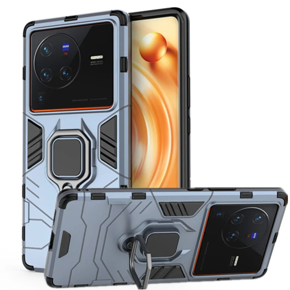 For vivo X80 Pro Case Stand Holder Magnetic Car Ring Phone Back Cover For vivoX80 Pro Cover for vivo X80Pro V2185A, V2145 Funda