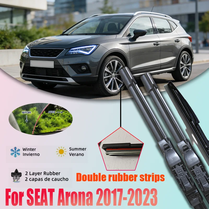 

LHD Front Rear Wiper Blades For SEAT Arona 2017-2023 2017 2018 2019 2020 2021 2022 3x Windshield 26"18"10" Accessories