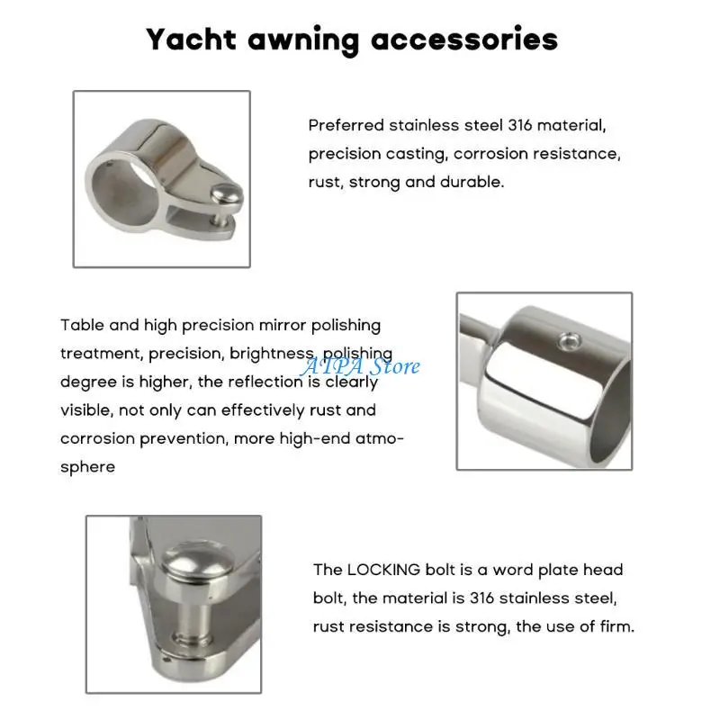 

U13C 7/8 дюйма или 1 дюйм Bimini Top Eye Cond Fitting из нержавеющей стали 316 подходит 7/8 дюйма или 1 дюйма O.D. Круглые