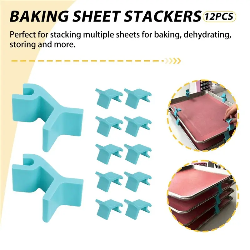 A02M-12X Baking Sheet Stackers Space Saving Tray Stackers For Oven, Freezer And Kitchen Countertop