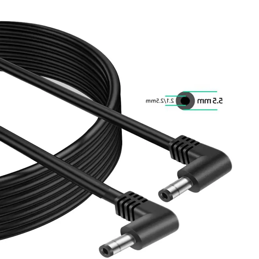 1/10pcs Right Angled 90 Degree DC Power Cable 5.5x2.1mm 2.5mm Male Plug General Purpose 50cm 100cm 2m Length Options