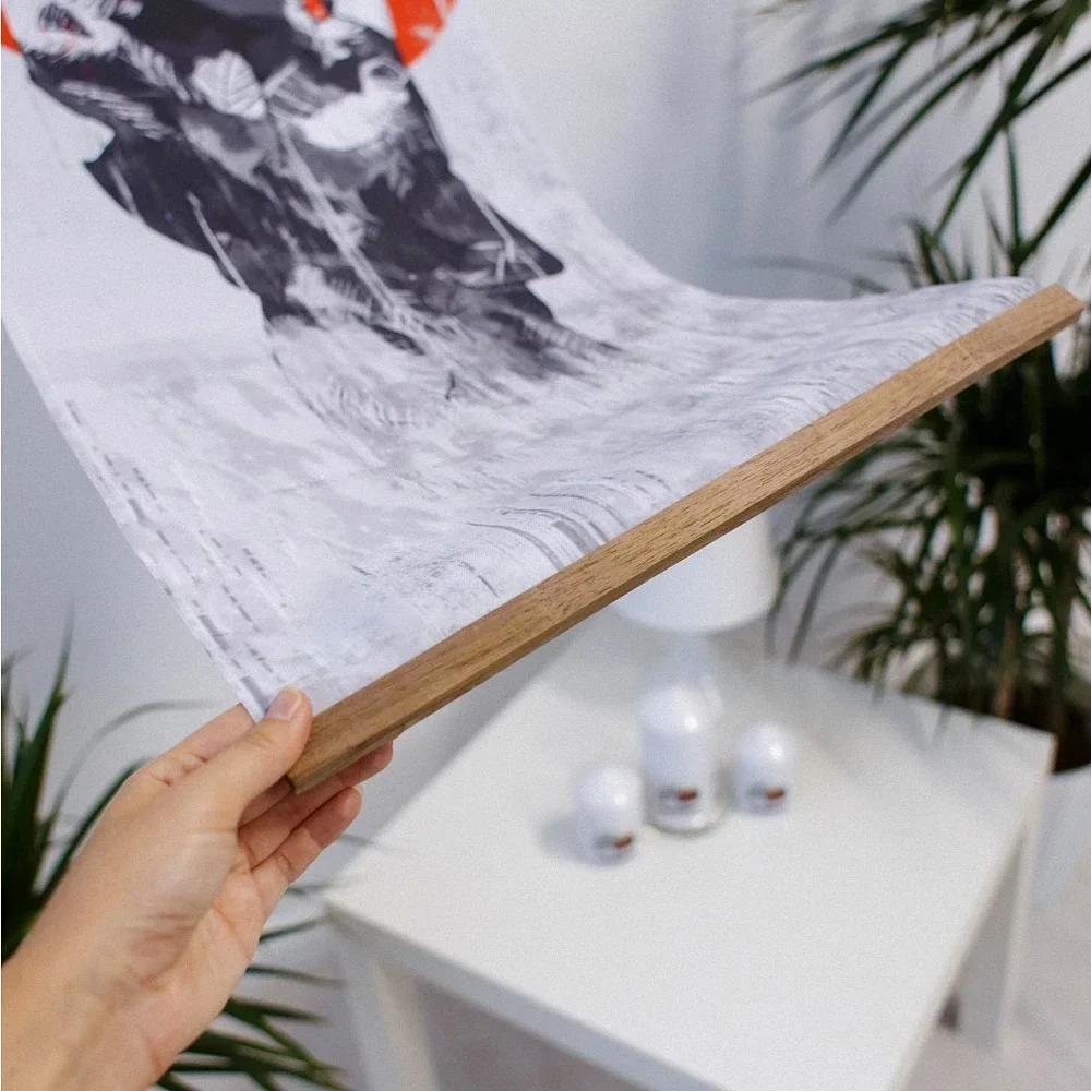 Japanese Samurai Ukiyoe Tiger Canvas Poster Pictures for Living Room Home Decor Painting Wall Art with Solid Wood Hanging Scroll