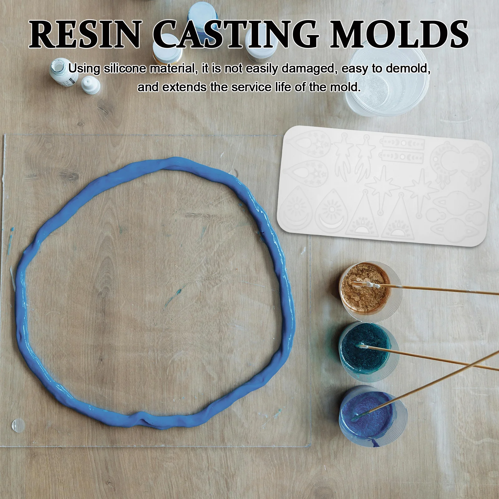 لتقوم بها بنفسك نجمة القمر على شكل الراتنج قوالب سيليكون أقراط قلادة المفاتيح الايبوكسي صياغة مستلزمات صناعة المجوهرات التصاميم الإبداعية