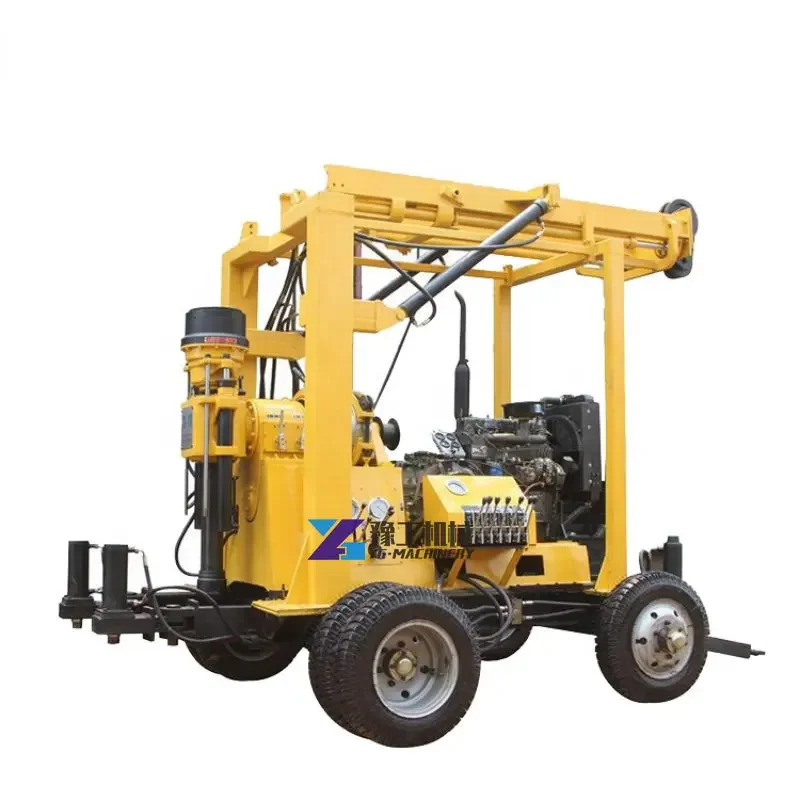 China Brand High Quality Cralwer Hydraulic Rotary Max 600m Depth Water Well Drilling DTH Mining Machine Trailer Rock Drill Rig