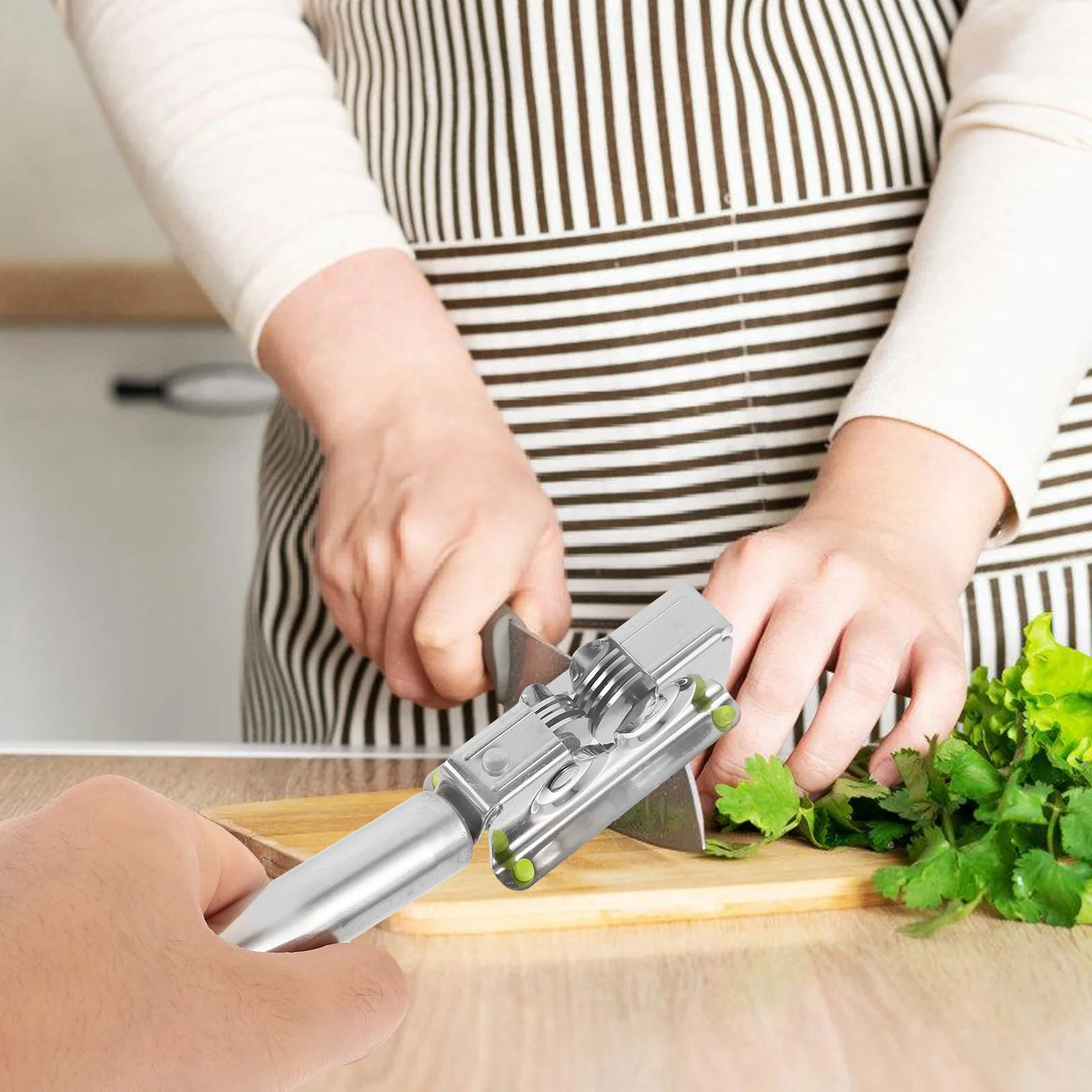 

2Pcs Multi-Use Kitchen Cutter Sharpener Stainless Steel Portable Household Sharpening Tool Reusable Cutter Sharpener