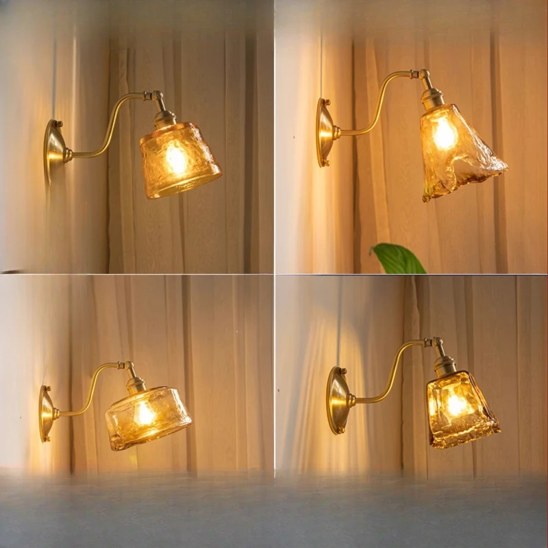 

Retro French Nordic all-copper wall lamp, creative wall lamp in front of the bathroom mirror on both sides of the living