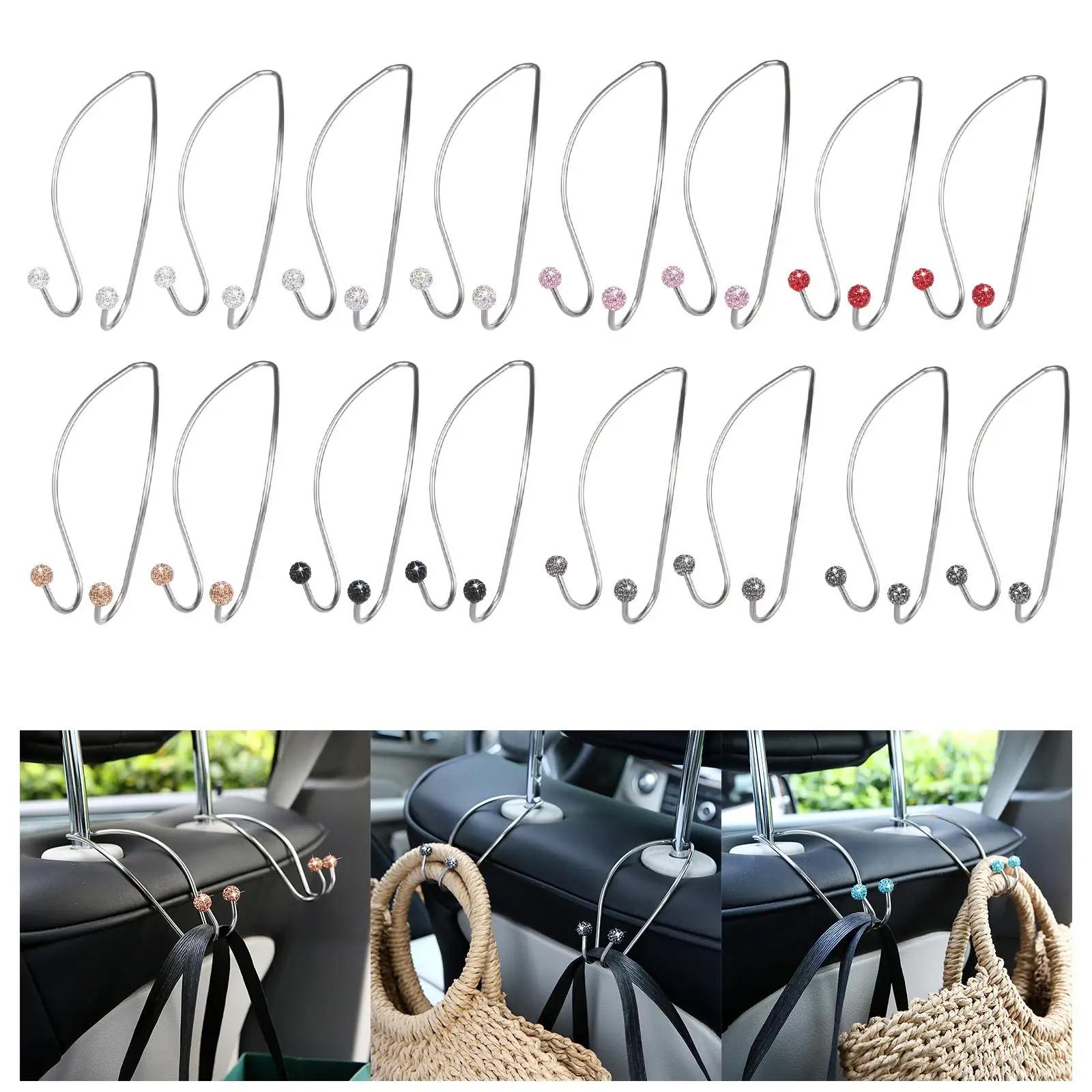 Car Backseat Storage Hook Hanger Interior Organizer for Handbag Purse Coat