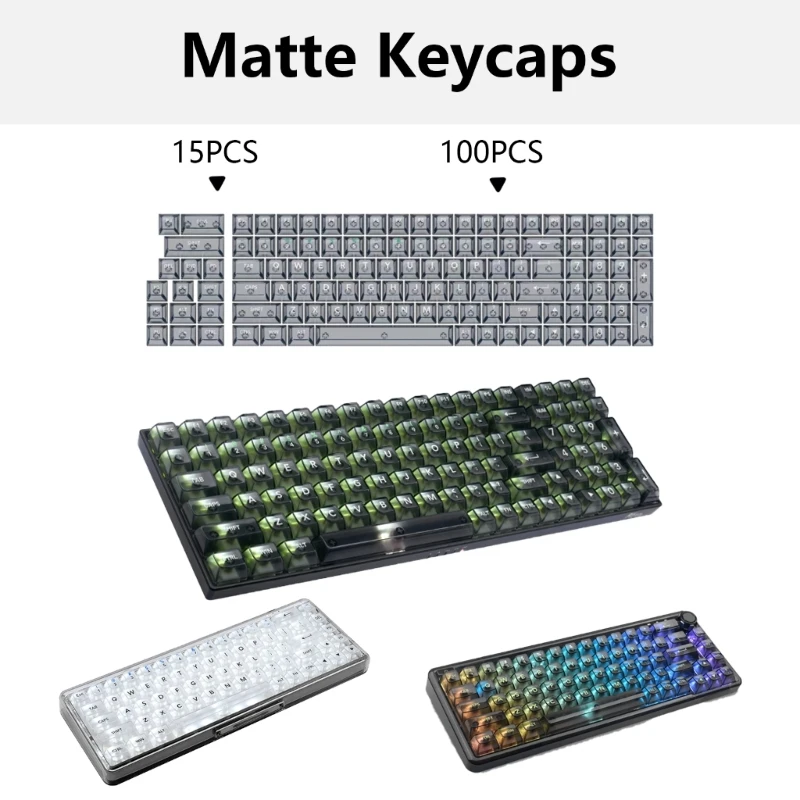 Keycaps rõ ràng và phong cách Keycaps PC trong suốt OEM 115Key dành cho bàn phím cơ, cải thiện trải nghiệm gõ phím của bạn