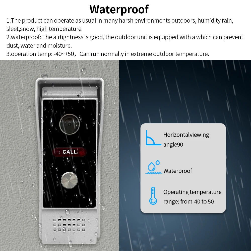 Tuya App Wifi 1080P 2.4G 7 inch Video Doorbell Indoor Monitor Waterproof Outdoor Camera Visual Intercom System Kit Two-way Audio