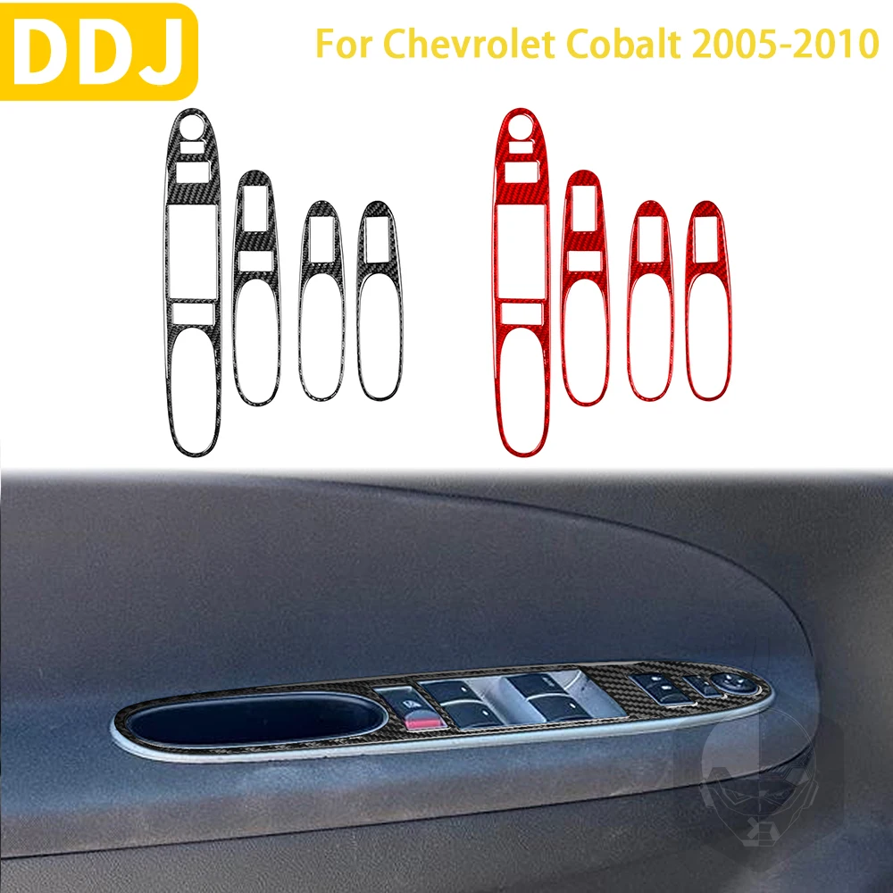 

For Chevrolet Cobalt 2005-2010 Accessories Carbon Fiber Car Interior Window Control Lifting Panel Trim Sticker Decoration