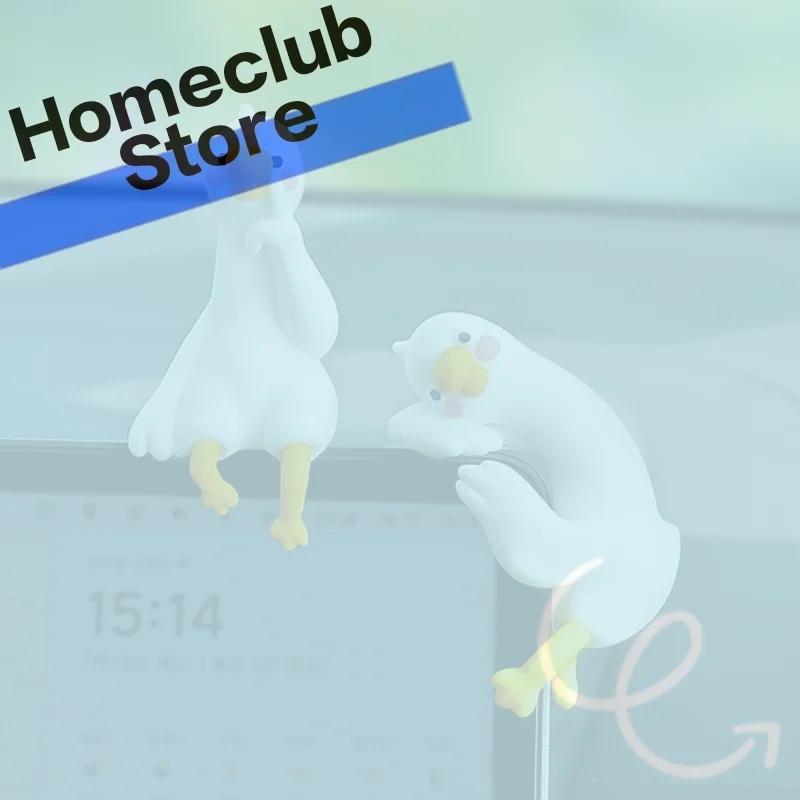 1Pc Cute 3D Duck Figurine Ornament Cartoon Resin Mini Animal Desk Decor Decoration Gift For Car Dashboard TV Monitor