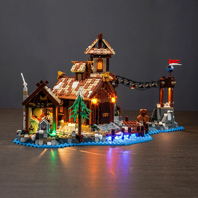 Lazishi LED Lamp 21343 Set Suitable for Viking Village Building Blocks (Lighting Accessories Only)