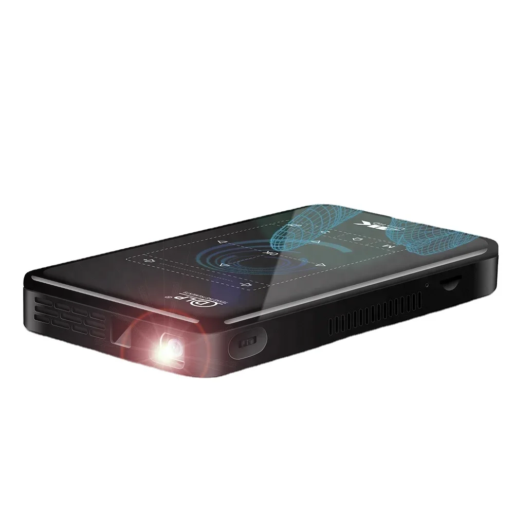 Portable mini projector android 9 1G 8G HD-MI input 3D 4K movie projector P09-II with mirroring DLP projector