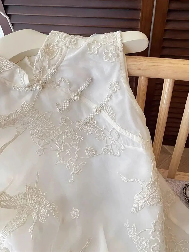 Chaquetas para mujer, chaleco para mujer, estilo chino de verano, top sin mangas, chaleco para mujer con cuello levantado, hebilla Hanfu, chaleco bordado ligero, abrigo