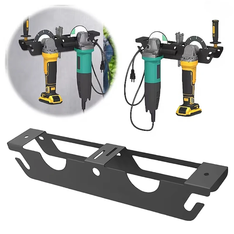 Angle Grinder Rack with Cord Hanger Wall Mount Organizer Bracket Polisher Power Tool Rack for Cutters Polishers Workspace