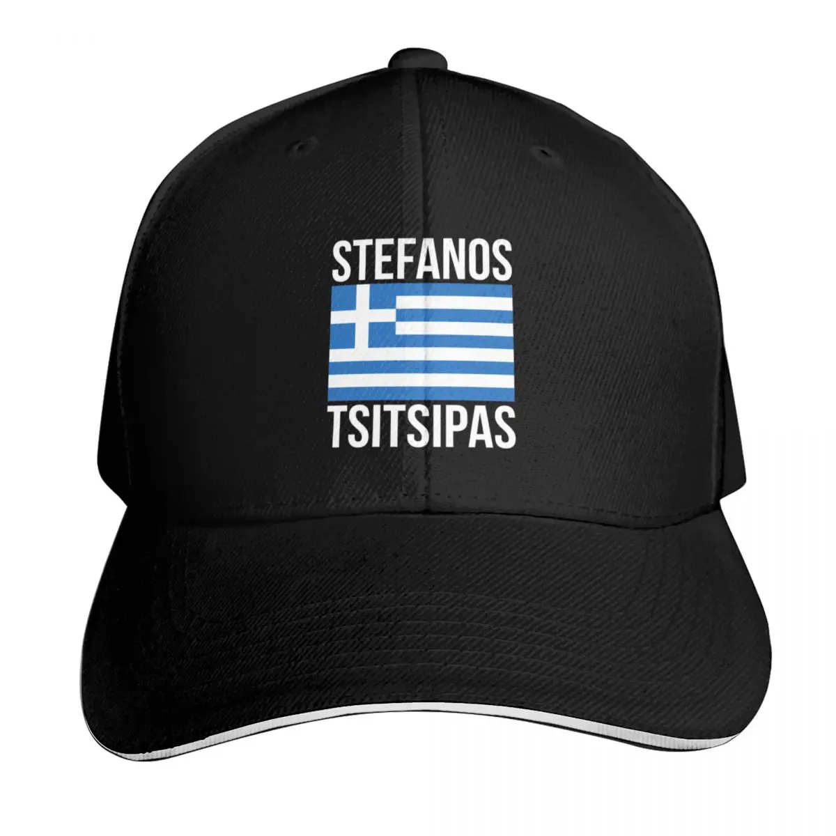 Tsitsipas right handle Baseball Cap Quick Dry Performance Cotton Twill Breathable Contrast Two Tone Brim