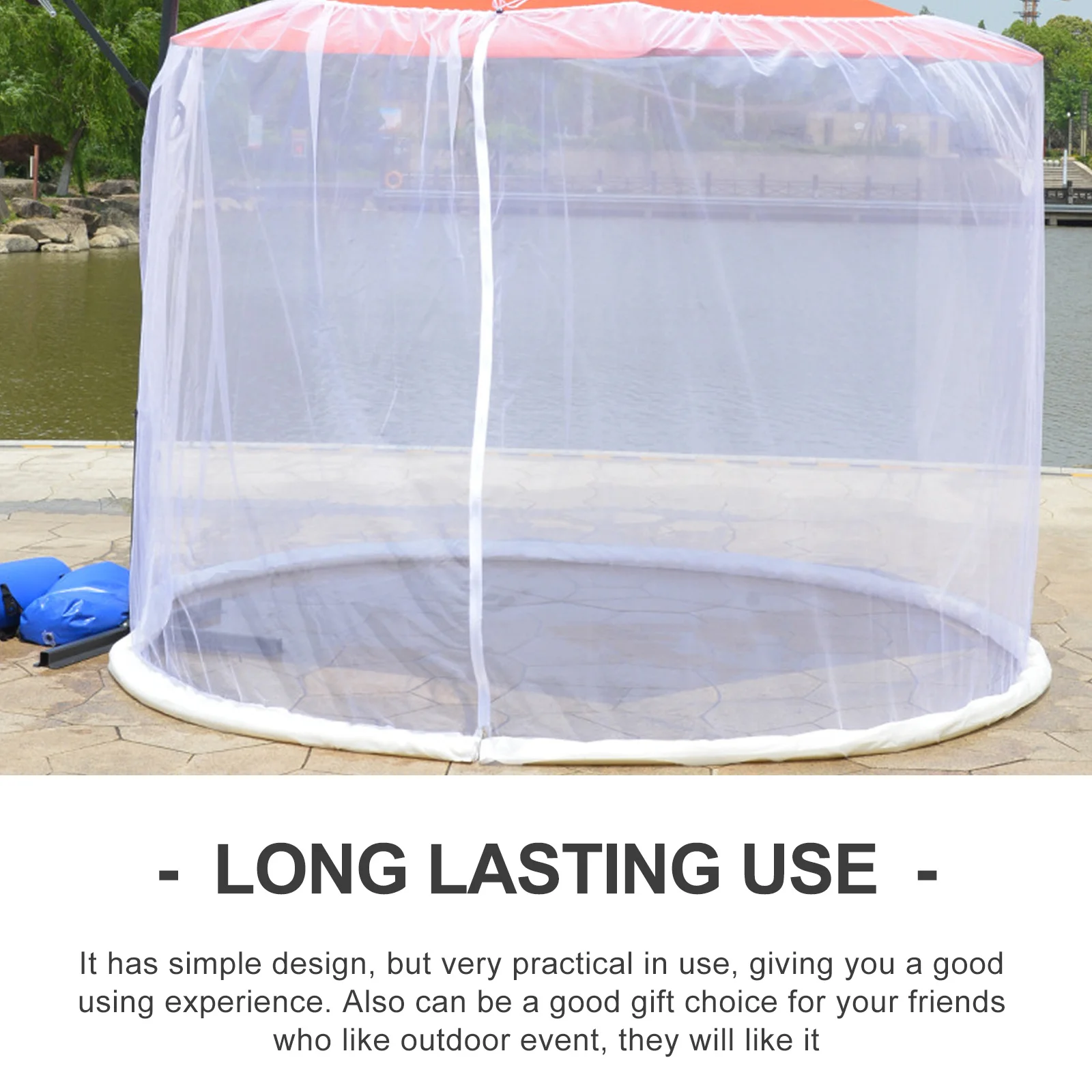 

Adjustable Outdoor Umbrella Net Cover with Zippered Entrance for Garden Terrace Protection Efficient Folding Design Parasol