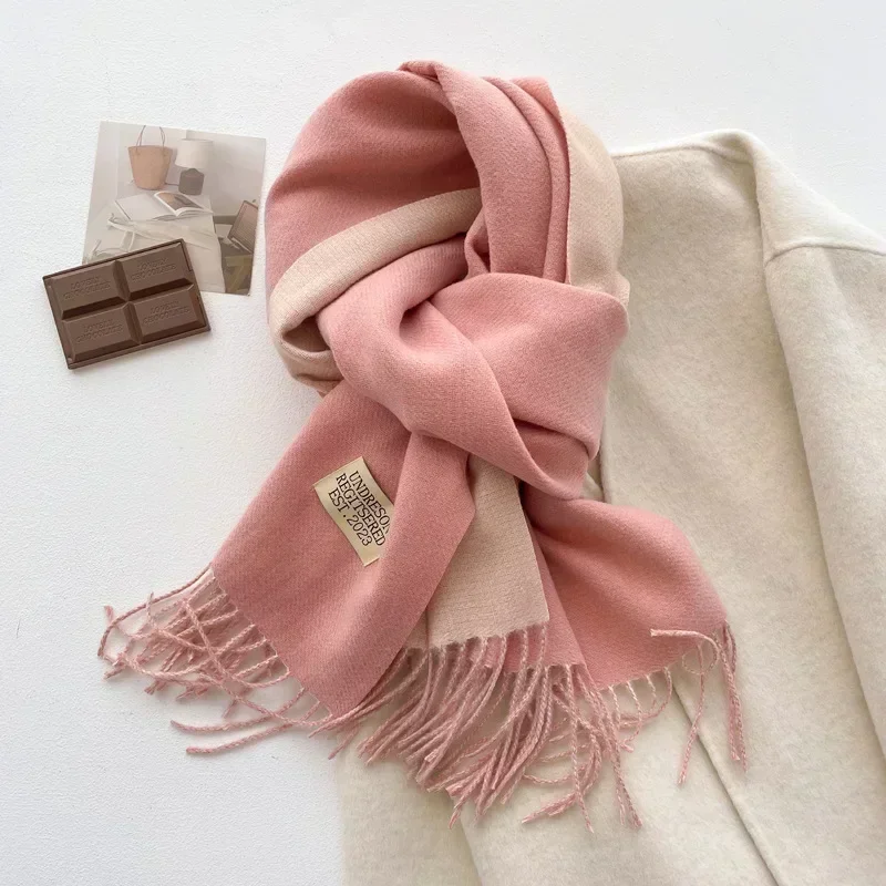 Fashionable Large Scarves for Woman Comfortable Cashmere-like Acrylic Thick Scarf Winter Windproof Scarves