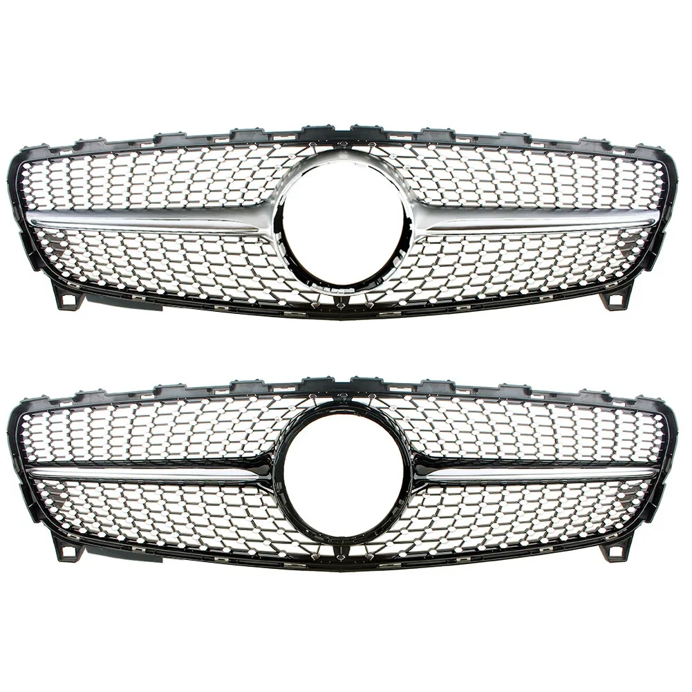 Front Racing Facelift Grilles Upper Bumper Cover Grill For Mercedes-Benz W176 A Class A180 A200 A220 A250 2016 2017 2018 Diamond