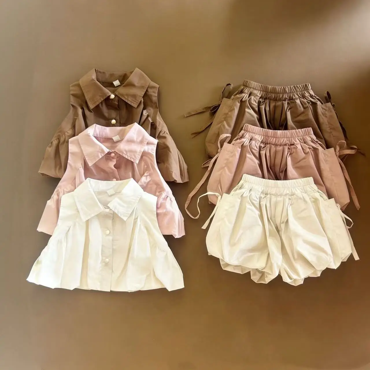 

New Summer Korean Style Girls 2 Pcs Outfit Sleeveless Vest Casual Shorts Streetwear Set for 73-120cm