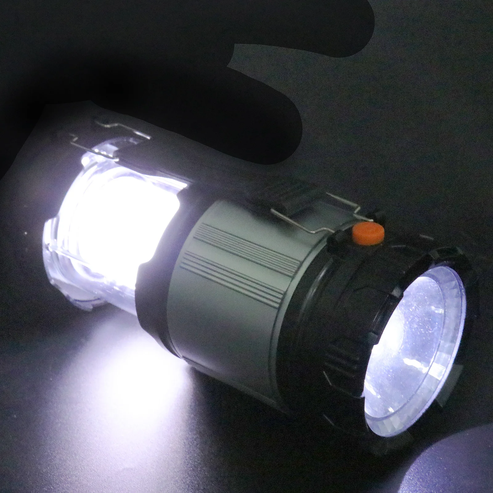 1 قطعة مصباح يدوي للشحن بالطاقة الشمسية، فانوس تخييم LED محمول مع تصميم قابل لإعادة الشحن وقابل للتمدد للمشي في الهواء الطلق