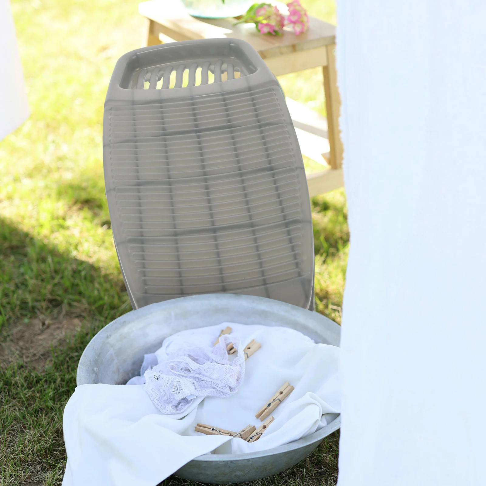 

High Durability Plastic Rectangle Washboard Non-Slip Texture Clean Clothes Nicely Housewarming Gift Laundry Board