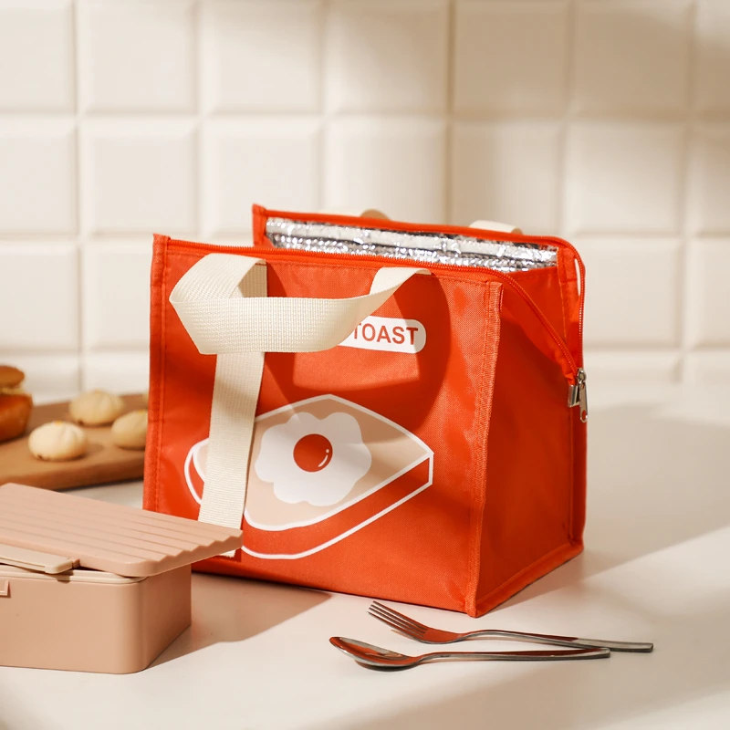 Borse per il pranzo isolate portatili in tessuto Oxford con stampa borsa termica per congelatore di grande capacità conservazione degli alimenti per Picnic in campeggio