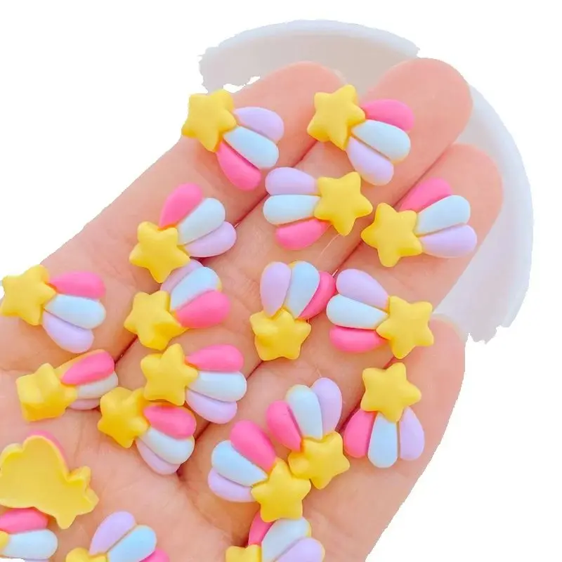 20 Stück Neue Niedliche 11*15mm Mini-Meteor-Serie Harz-Flatback-Cabochons Ornament Schmuckherstellung Haarschmuck Zubehör