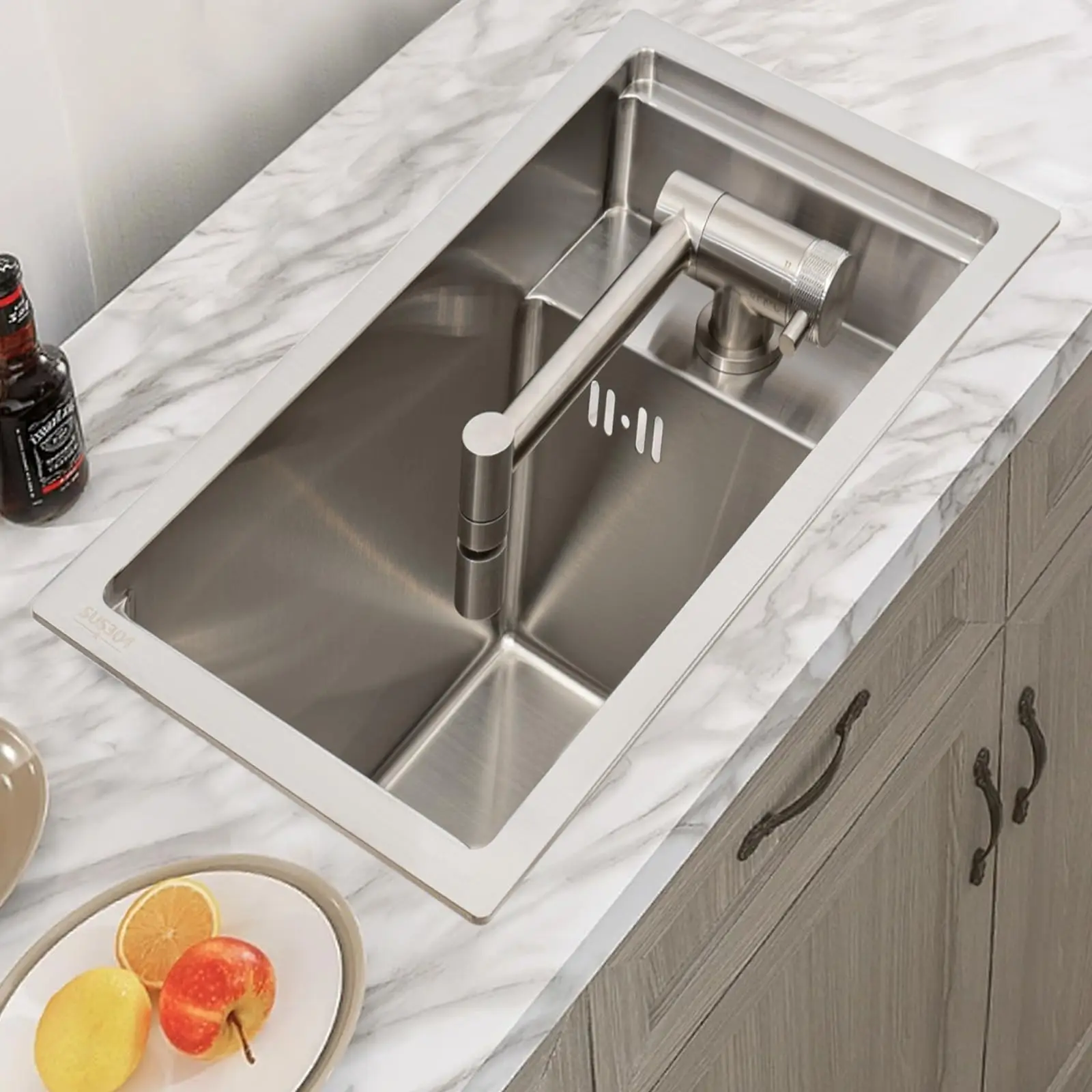 Zlewozmywak ze stali nierdzewnej 304, montaż wpuszczany, srebrny, 16,99,88,7 cala