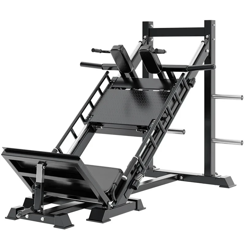 Máquina de Leg Press Integrada com Pedal Reverso para Treino de Força Muscular de Pernas, Hack Squat Inclinado a 45 Graus e Leg Press Integrado - Uso Residencial e Profissional