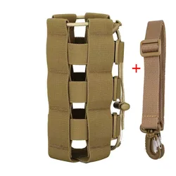 Tactical Water Bottle Holder Pouch, Molle System with Shoulder Strap, Outdoor Cycling Sports Water Bottle Protective Bag